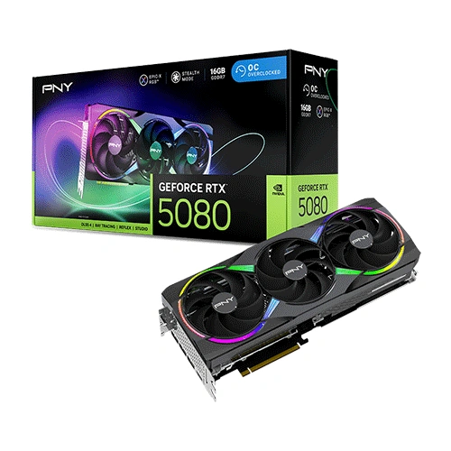 PNY RTX 5080 ARGB OC 16GB GDDR7 Graphics Card
